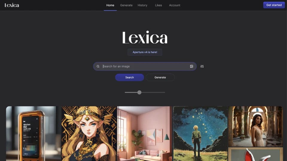 Lexica screenshot