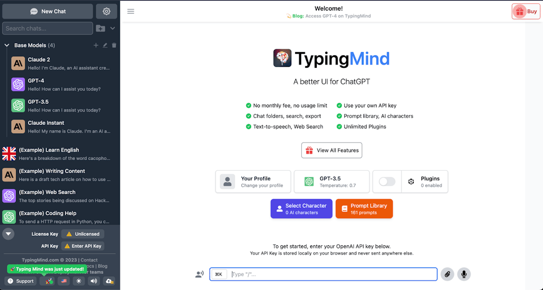 TypingMind screenshot