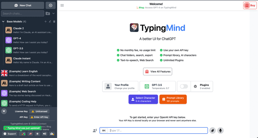 TypingMind Review: Best AI Productivity Tool | Slashprompt