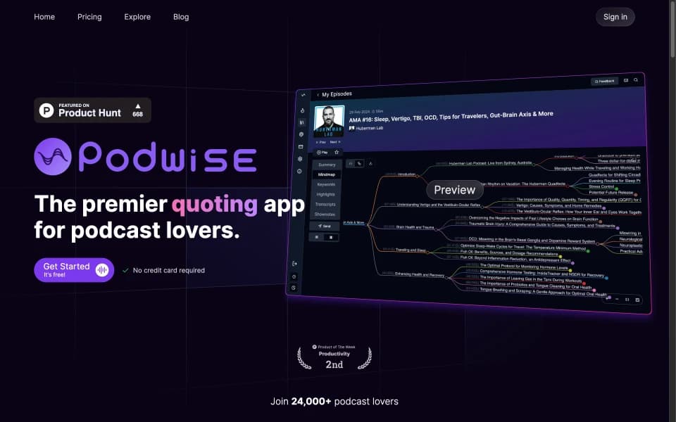 Podwise screenshot